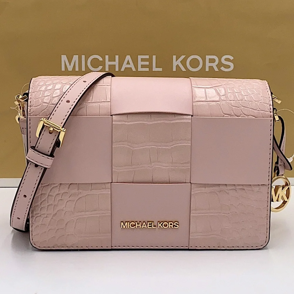 MICHAEL KORS MERCER SM CLUTCH XBODY POWDER BLUSH